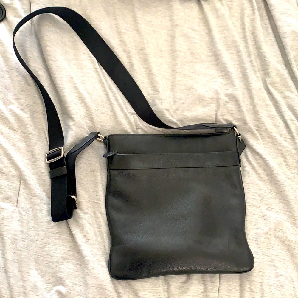 Coach Black Leather Messenger Bag